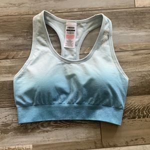 Gymshark Ombre Light Blue to Teal Racerback Sports Bra